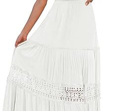 ZESICA Strapless Crochet Backless Dress