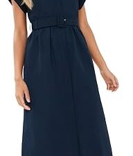 Ladyful Casual Button-Front Elegant Dress