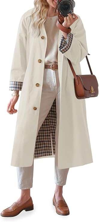 Tankaneo Double-Breasted Oversized Trench Coat