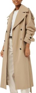 Farktop Oversized Long Trench Overcoat