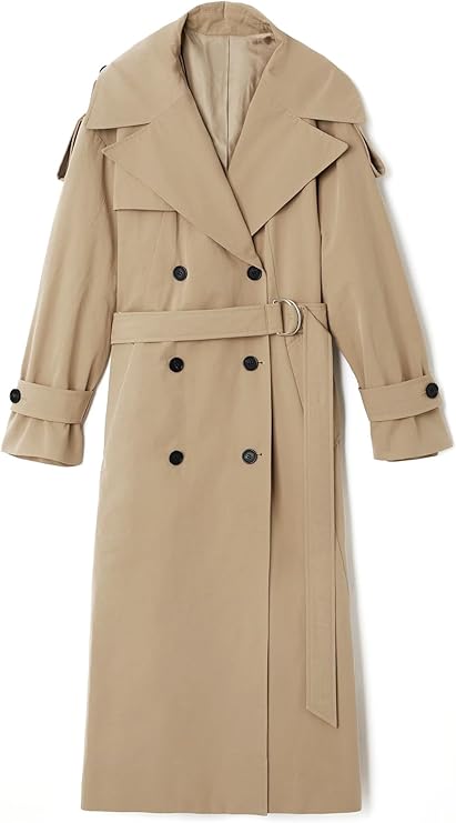 Farktop Oversized Long Trench Overcoat - Image 2