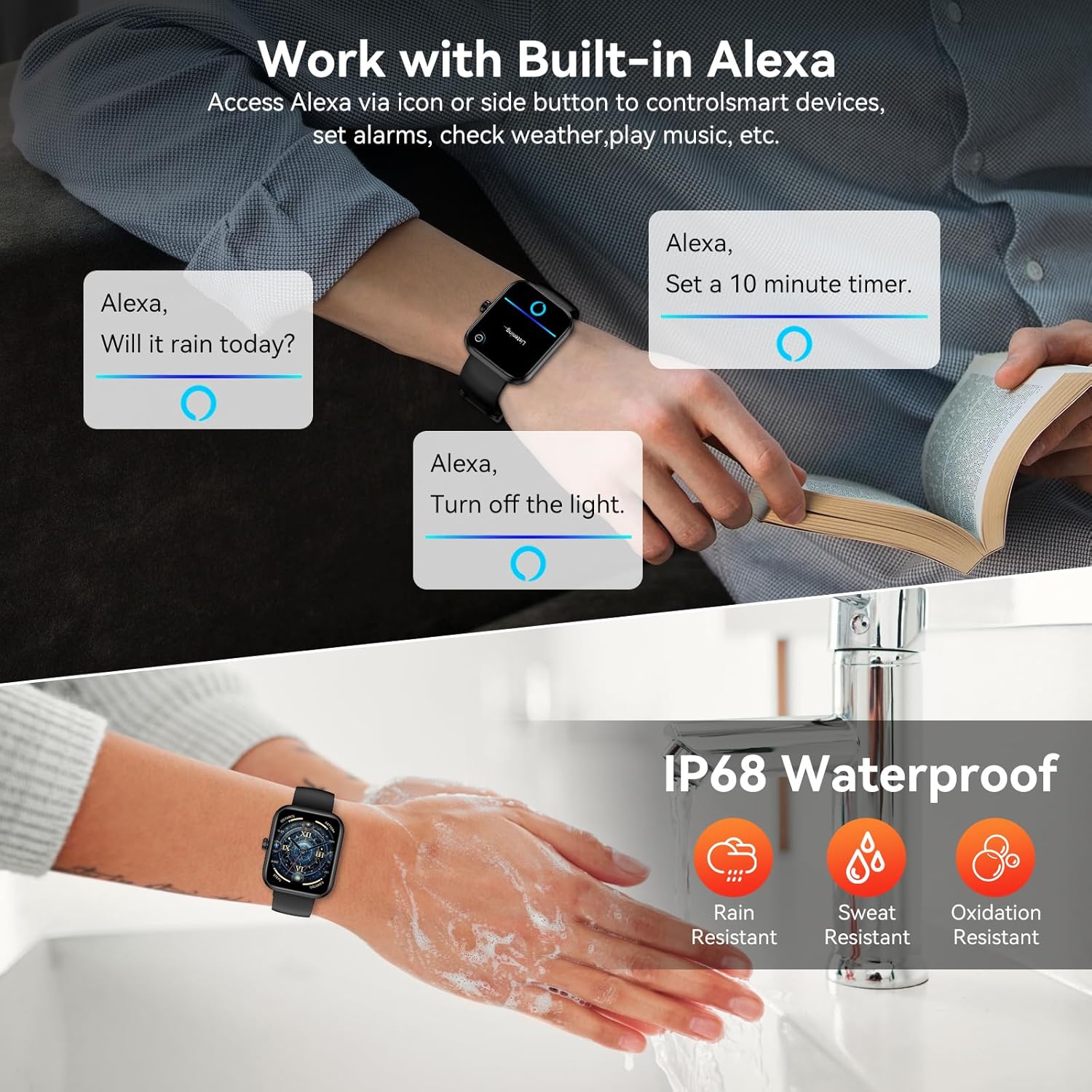 Smart Watch with Alexa Built-in, 1.83" HD Touchscreen - Image 7