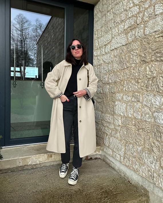 Tankaneo Double-Breasted Oversized Trench Coat - Image 2